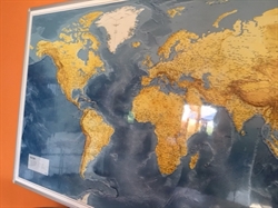 Verdens kort med havdybder.